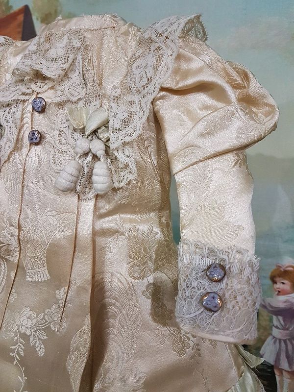 ~~~ Lovely Antique French Home Made Silk Bebe Dress ~~~