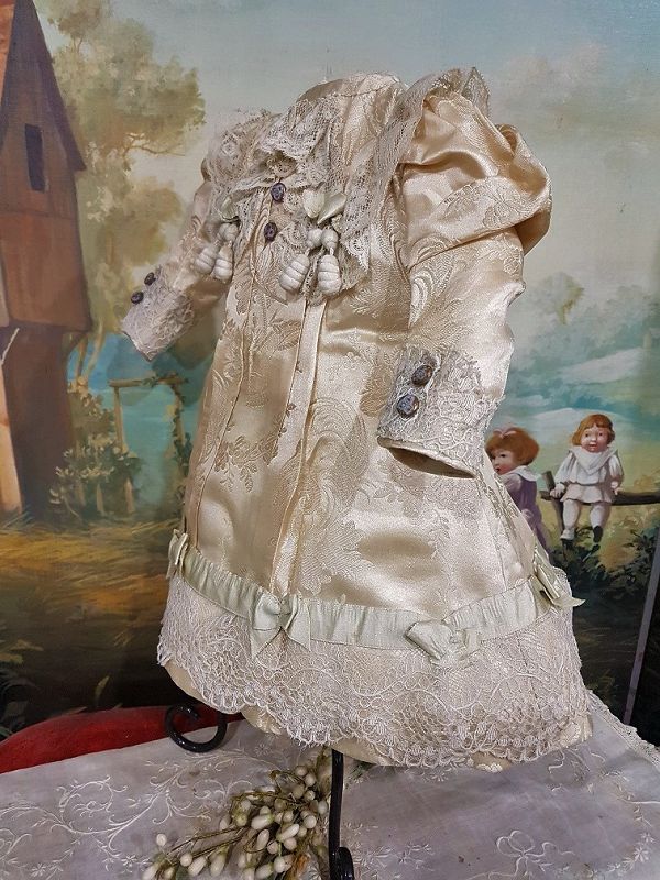 ~~~ Lovely Antique French Home Made Silk Bebe Dress ~~~