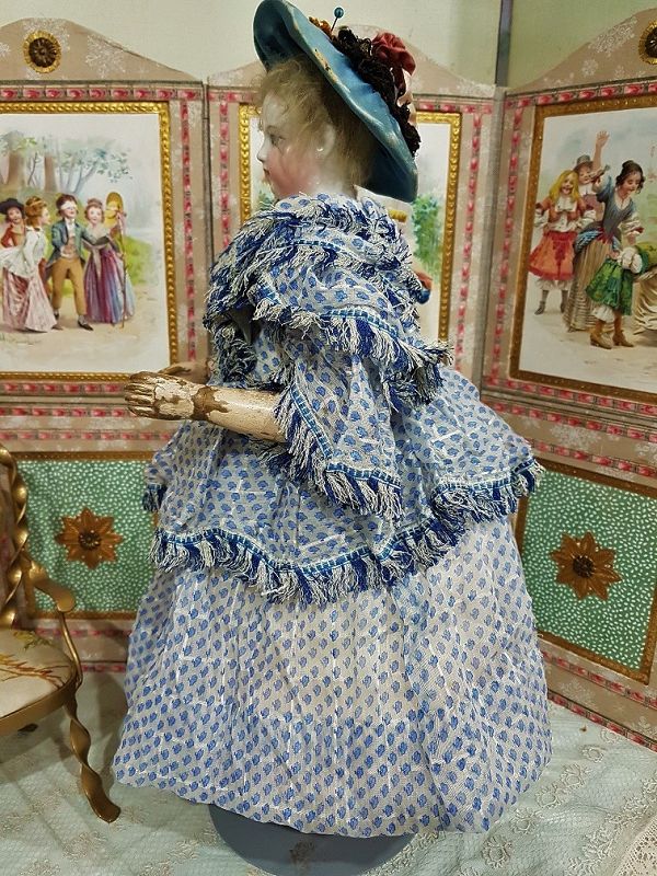 ~~~ Superb French Silk Enfantine Poupee Gown for Huret , Rohmer ~~~