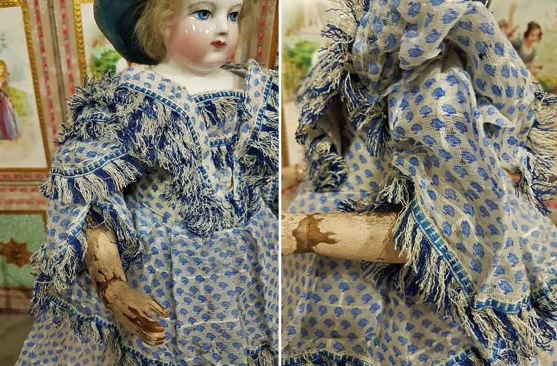 ~~~ Superb French Silk Enfantine Poupee Gown for Huret , Rohmer ~~~