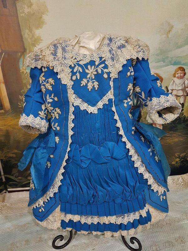 Marvelous French Silk &amp; fine Cashmere Bebe Costume with Bonnet