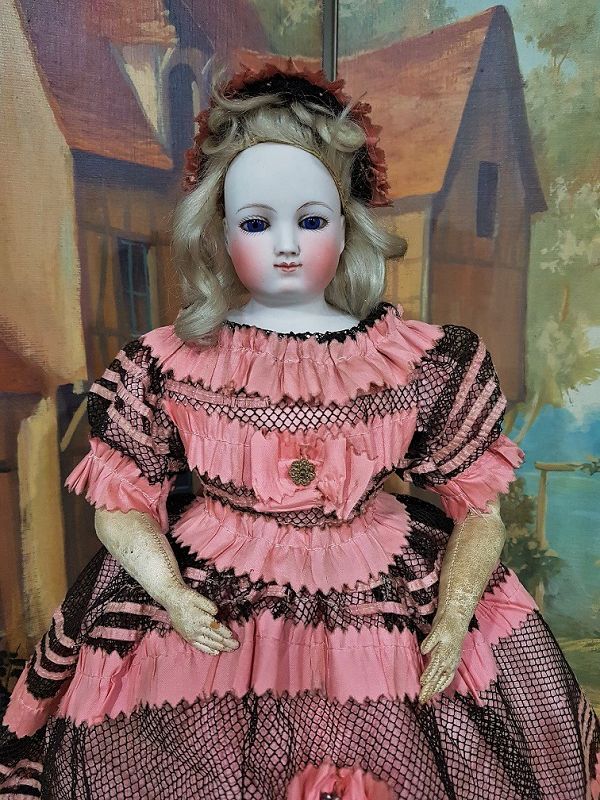 Early French Poupee by Blampoix with Gorgeous Enfantine Costume