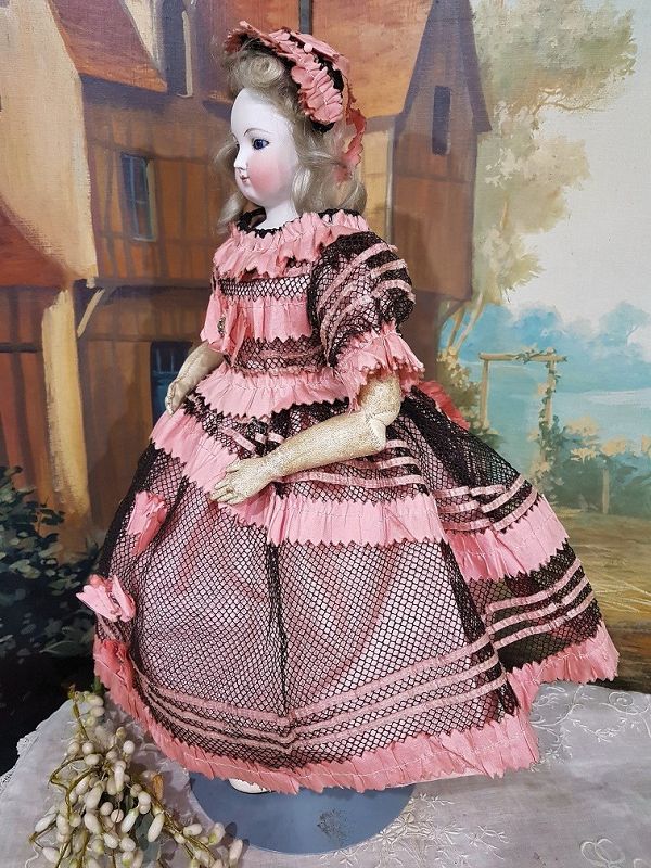 Early French Poupee by Blampoix with Gorgeous Enfantine Costume