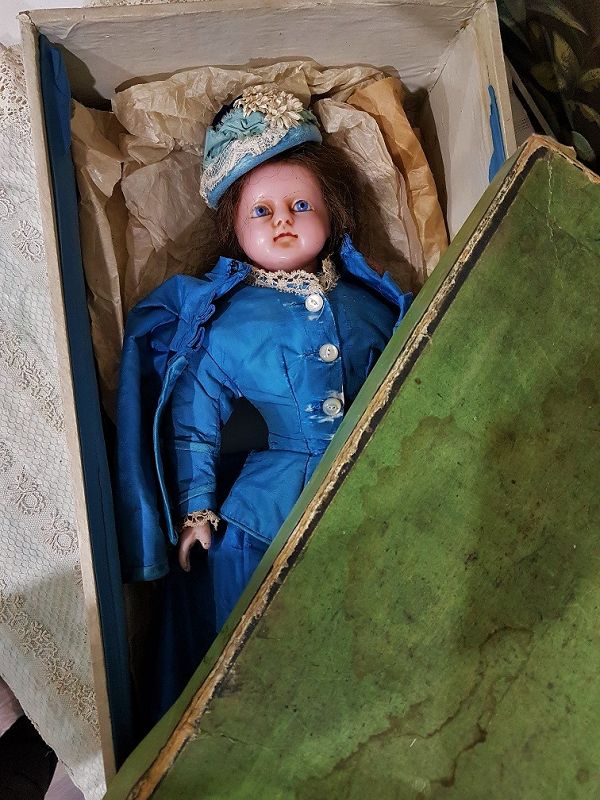 Rare Family Heirloom early English Wax Doll with History &amp; Provenance