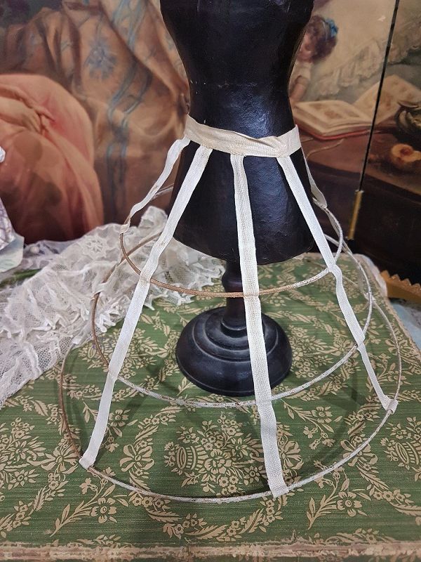 ~~~ Lovely French Poupee Hoop and Petticoat Set / 1875 ~~~