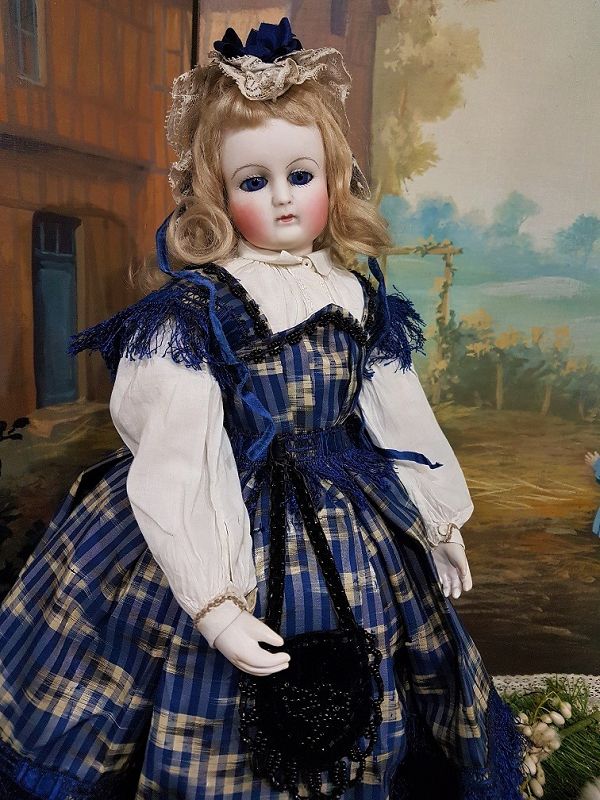 ~~~ Rare Early Poupee by Mademoiselle Rohmer in beautiful Costume ~~~