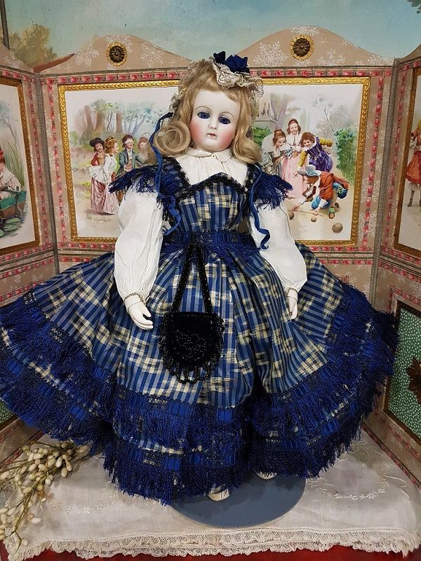 ~~~ Rare Early Poupee by Mademoiselle Rohmer in beautiful Costume ~~~