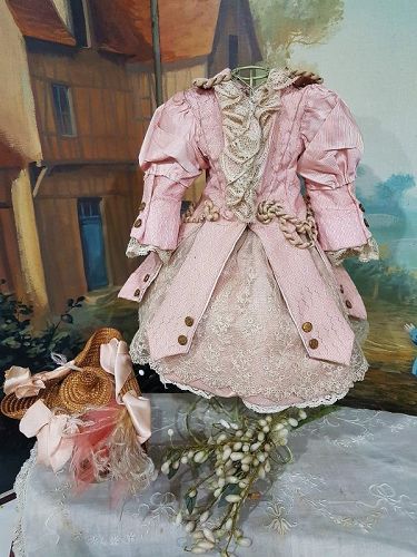~~~ Pretty French Bebe Costume with Bonnet ~~~
