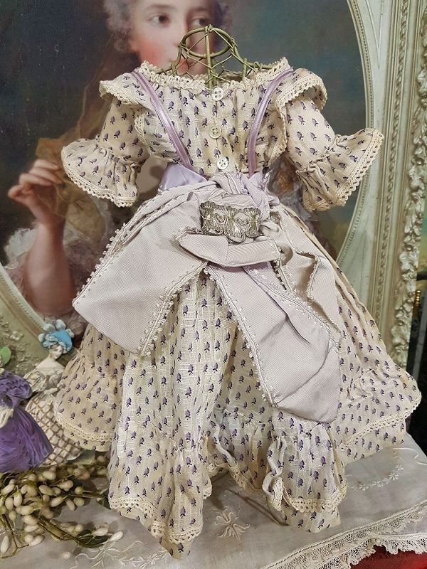 ~~~Lovely Purpel Patterned Sheer Cotton - Muslin Poupee Gown ~~~
