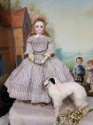 Lovely 19th. Century French Poupee Russian Borzoi Dog