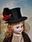~~~ Lovely 19th. century Silk Top Hat for Bebe or Poupee ~~~