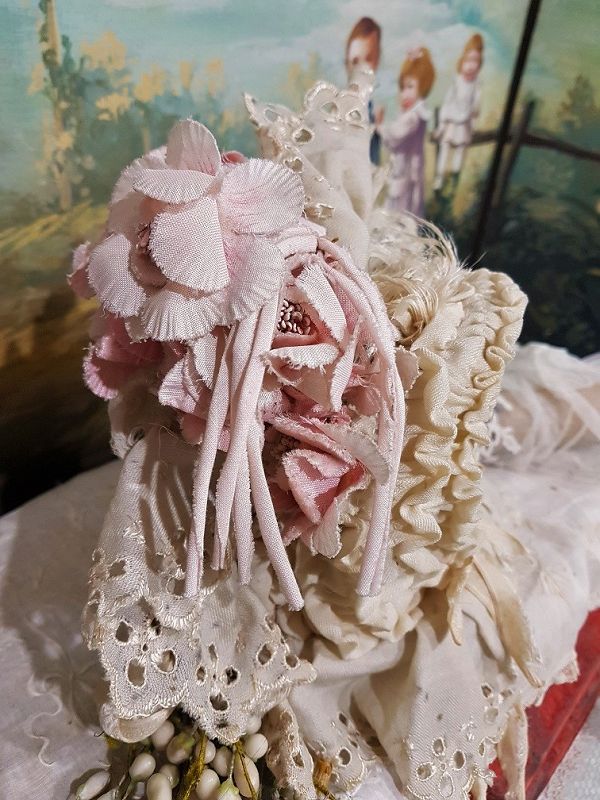Pretty antique French Woolen Costume with Bonnet