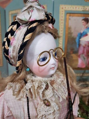 ~~~ Pretty Antique French Poupee Lorgnette in Box ~~~