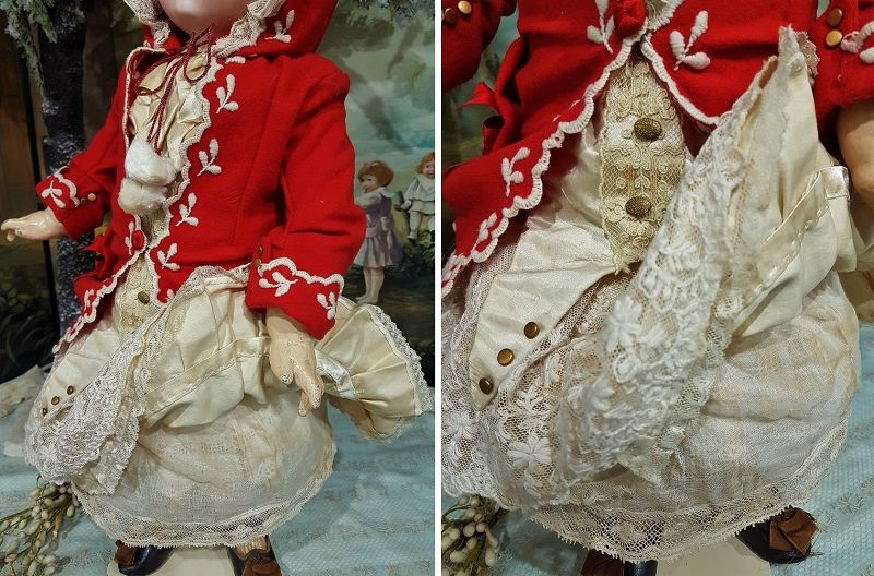 ~~~ Elegant French two piece Bebe silk Costume with Hoody Jacket ~~~