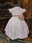 ~~~ Pretty Antique all original French Pique Bebe Gown / 1865 th.~~~