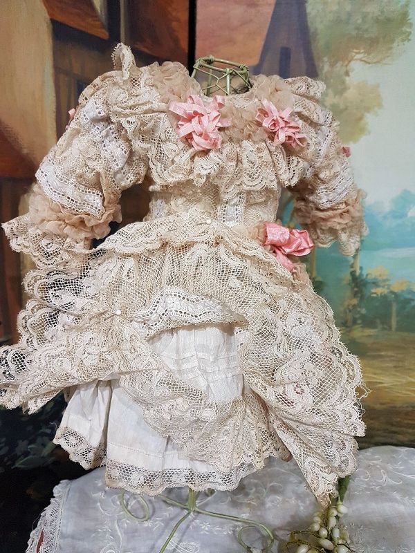 ~~~ Beautiful French Bebe Costume with Bonnet ~~~