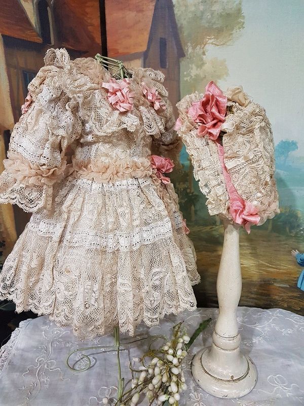 ~~~ Beautiful French Bebe Costume with Bonnet ~~~