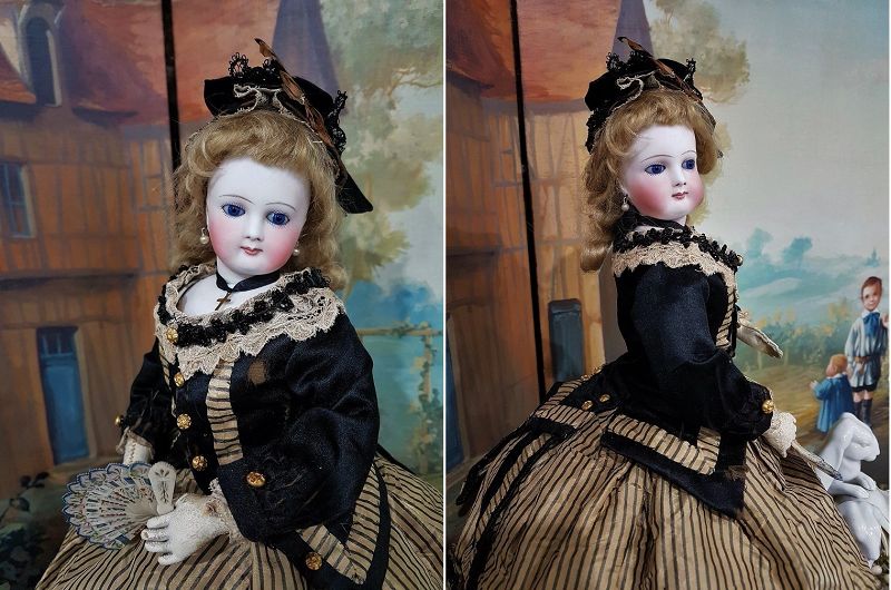 ~~~ Angel Face French Bisque Poupee with Marvelous Costume ~~~