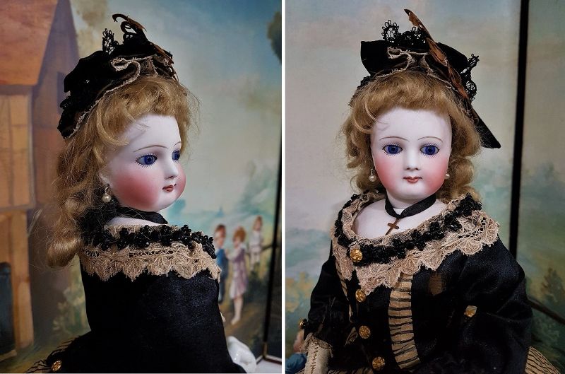 ~~~ Angel Face French Bisque Poupee with Marvelous Costume ~~~