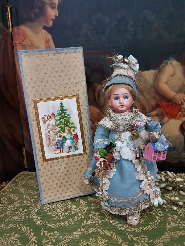 ~~~ Extraordinary French Bisque Candy Container Doll in Box ~~~