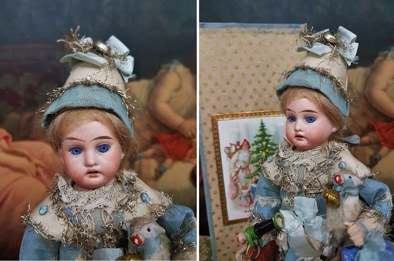 ~~~ Extraordinary French Bisque Candy Container Doll in Box ~~~