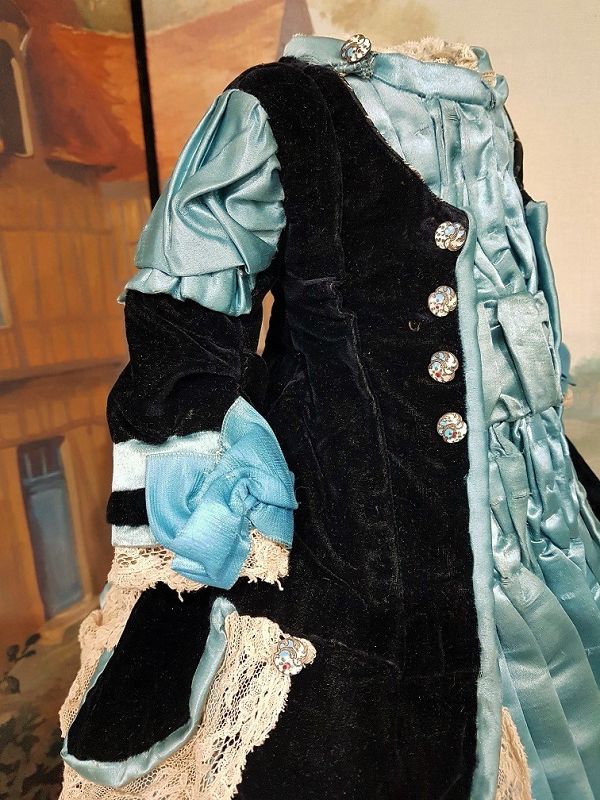 ~~~ Superb French Bebe Costume with Matching Bonnet ~~~