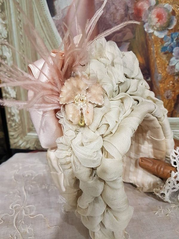 ~~~ Marvelous French Bebe Silk Costume with lovely Bonnet ~~~