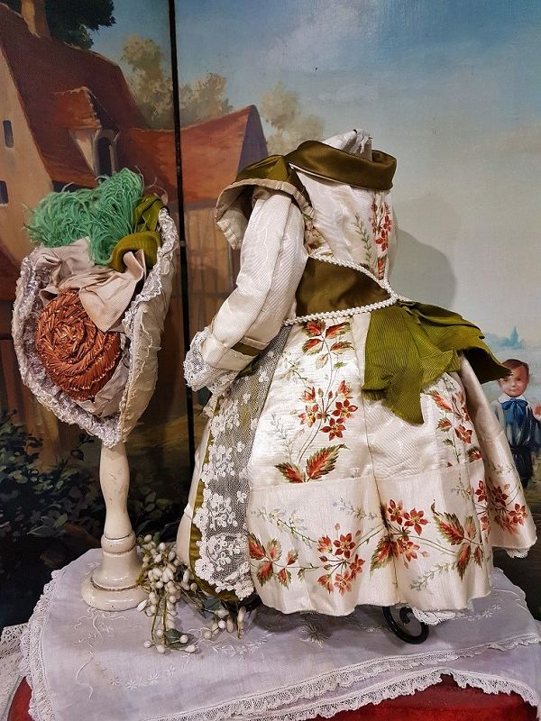 ~~Stunning French Silk BeBe Costume with Bonnet / Jumeau Costume ~~
