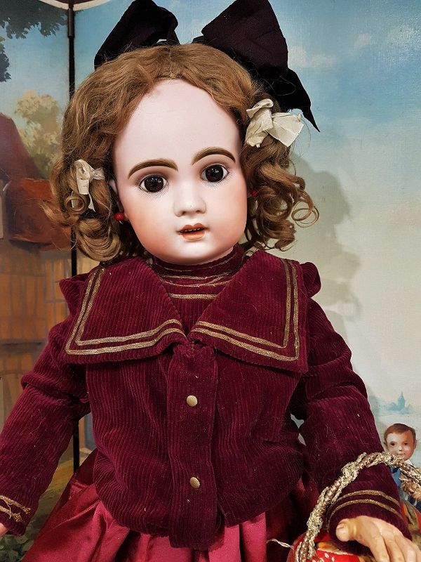 Lovely French Bisque Bebe by Maison Jumeau in Pretty Clothing