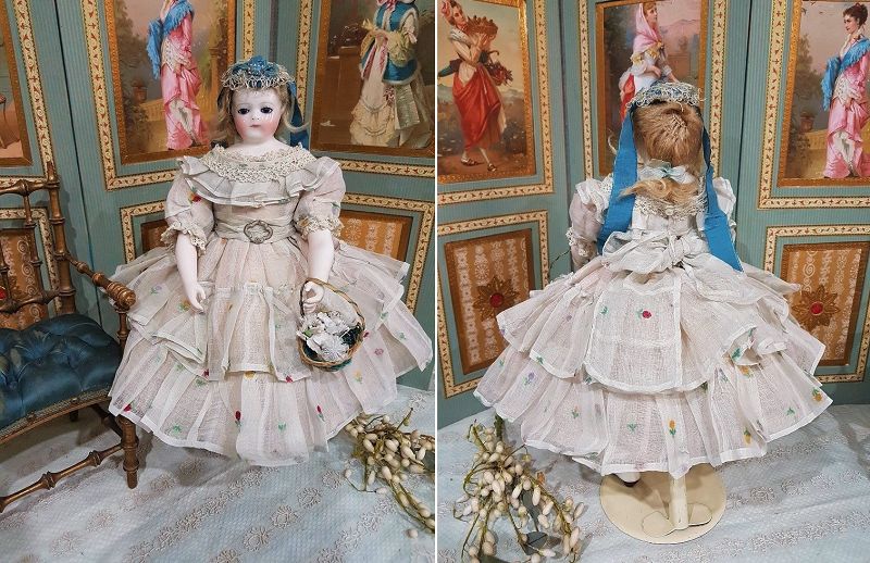 Rare Huret era Early French Porcelain Poupee by Blampoix / 1858