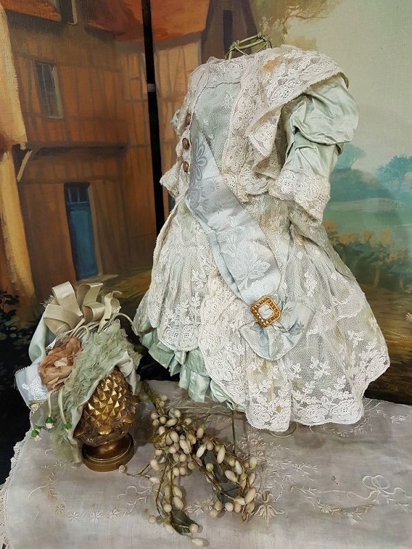 Most Beautiful French Lace and Silk Costume with matching Bonnet