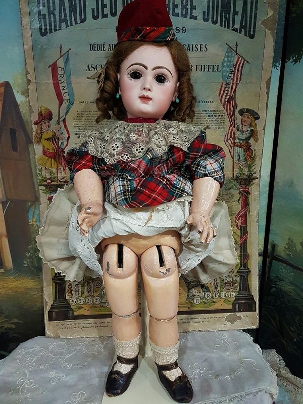 Rare all original Bisque Bebe by Jumeau with Lever Eyes in Store Box