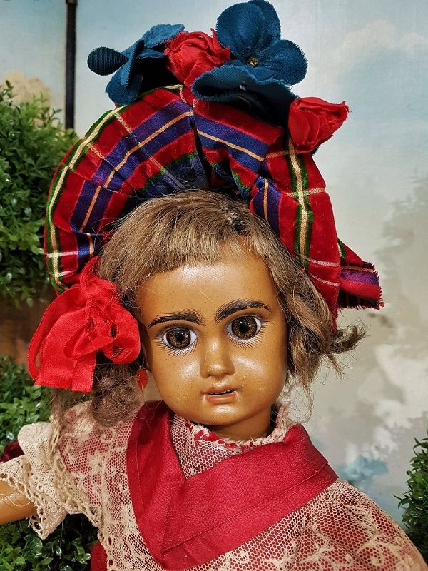 Rare Lovely French Brown-Complexion Mademoiselle by Maison Jumeau