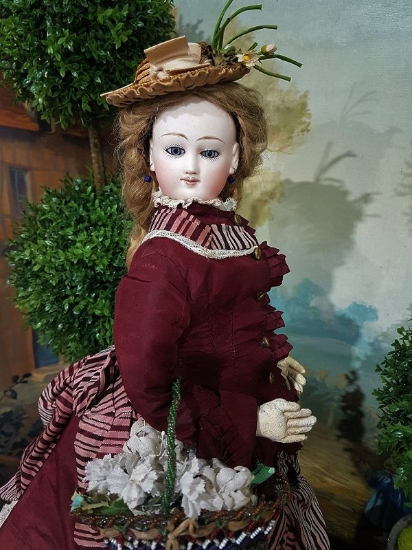 Rare French Poupee from &quot; Au Paradis des Enfant &quot; Paris Doll Shop