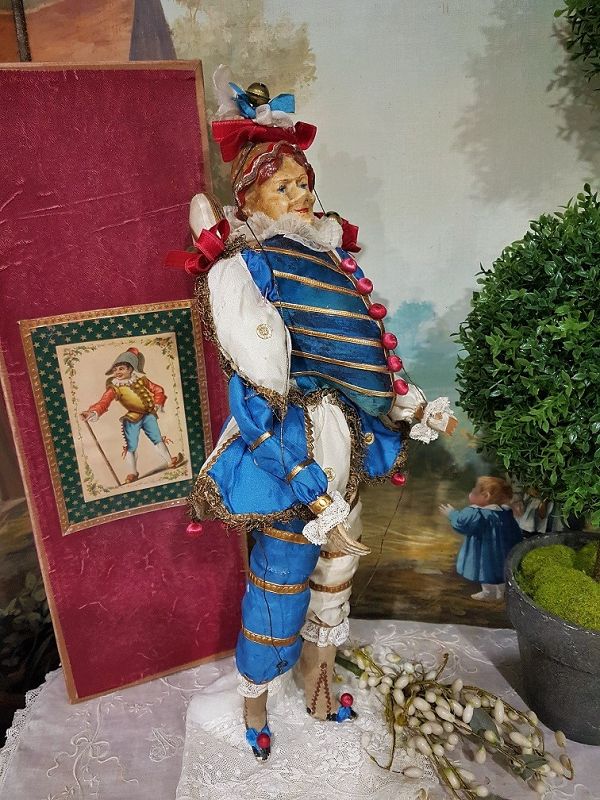 Early French Paper Mache Polichinelle has Original Condition