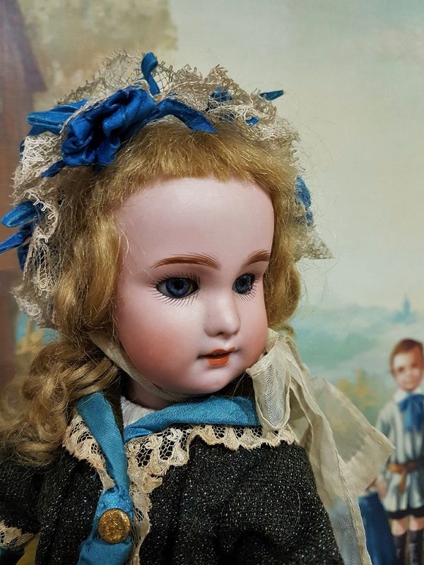 Lovely small French Bisque Character Girl by SFBJ