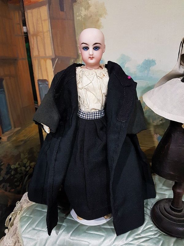 Marvelous French Bisque Nun Poupee in original Costume &amp; Preserving