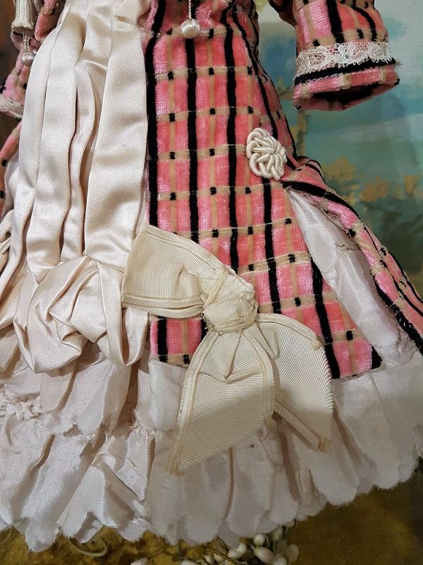 Superb French Silk Costume with matching Bonnet