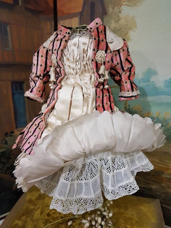 Superb French Silk Costume with matching Bonnet