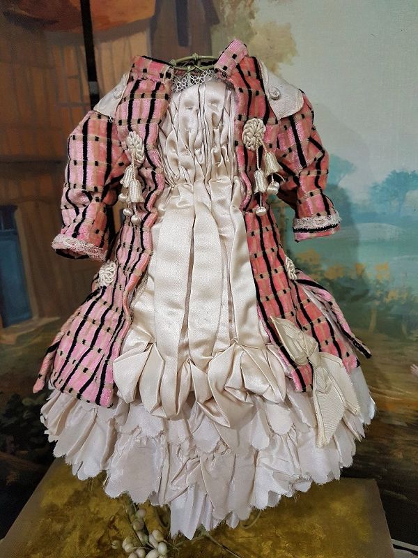 Superb French Silk Costume with matching Bonnet