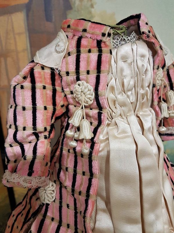 Superb French Silk Costume with matching Bonnet