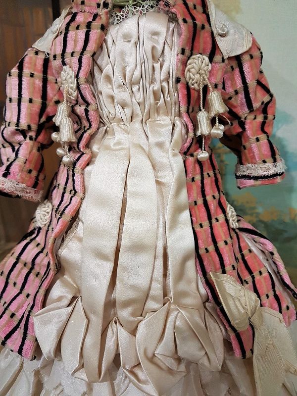 Superb French Silk Costume with matching Bonnet