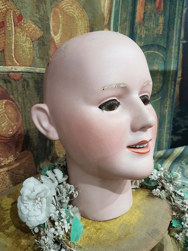 France Attic found Bisque Mannequin Head as is .....