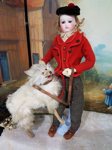 Lovely Papier Mache Salon Dog for French Fashion or Bebe