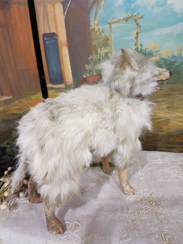 Lovely Papier Mache Salon Dog for French Fashion or Bebe
