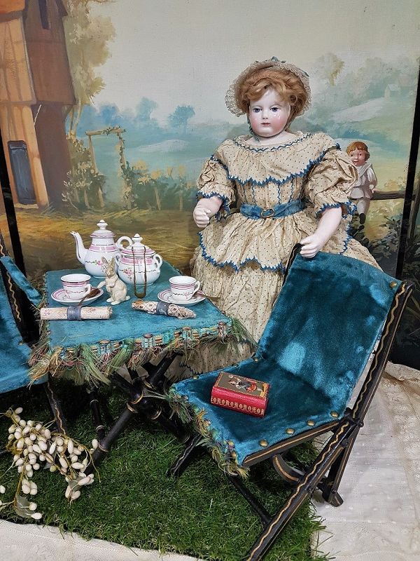 Pretty French Poupee Garden Furnitur Set for Huret ,Blampoix and other