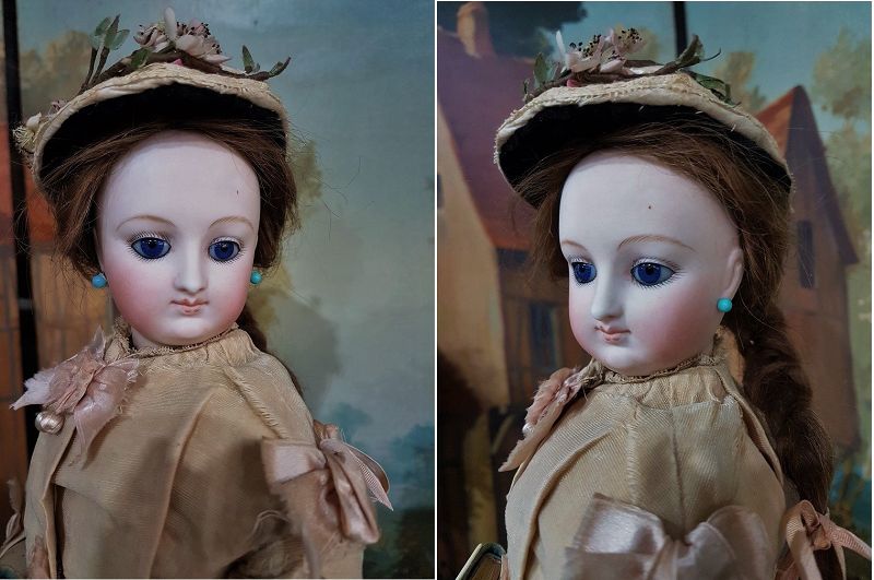 Outstanding French Bisque Poupee with Unusual Facial expression