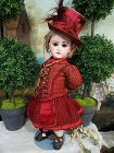 Lovely French Mademoiselle Jumeau size 6 in Pretty antique Clothing