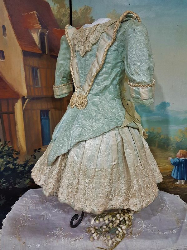 Superb French Bebe Silk Costume with Bonnet