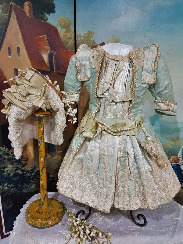 Superb French Bebe Silk Costume with Bonnet